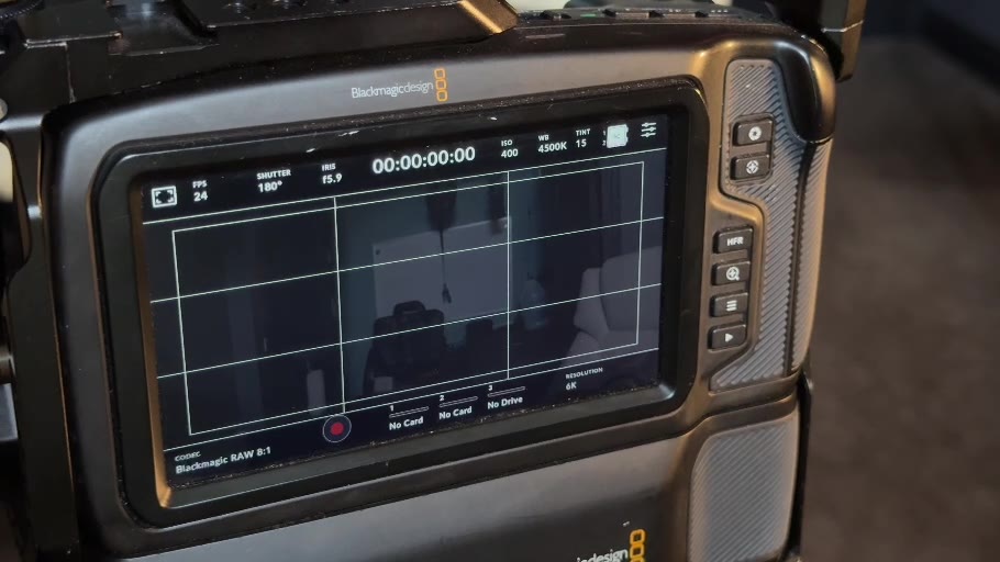 Framing guides visible on the camera monitor during preparation for The Call
